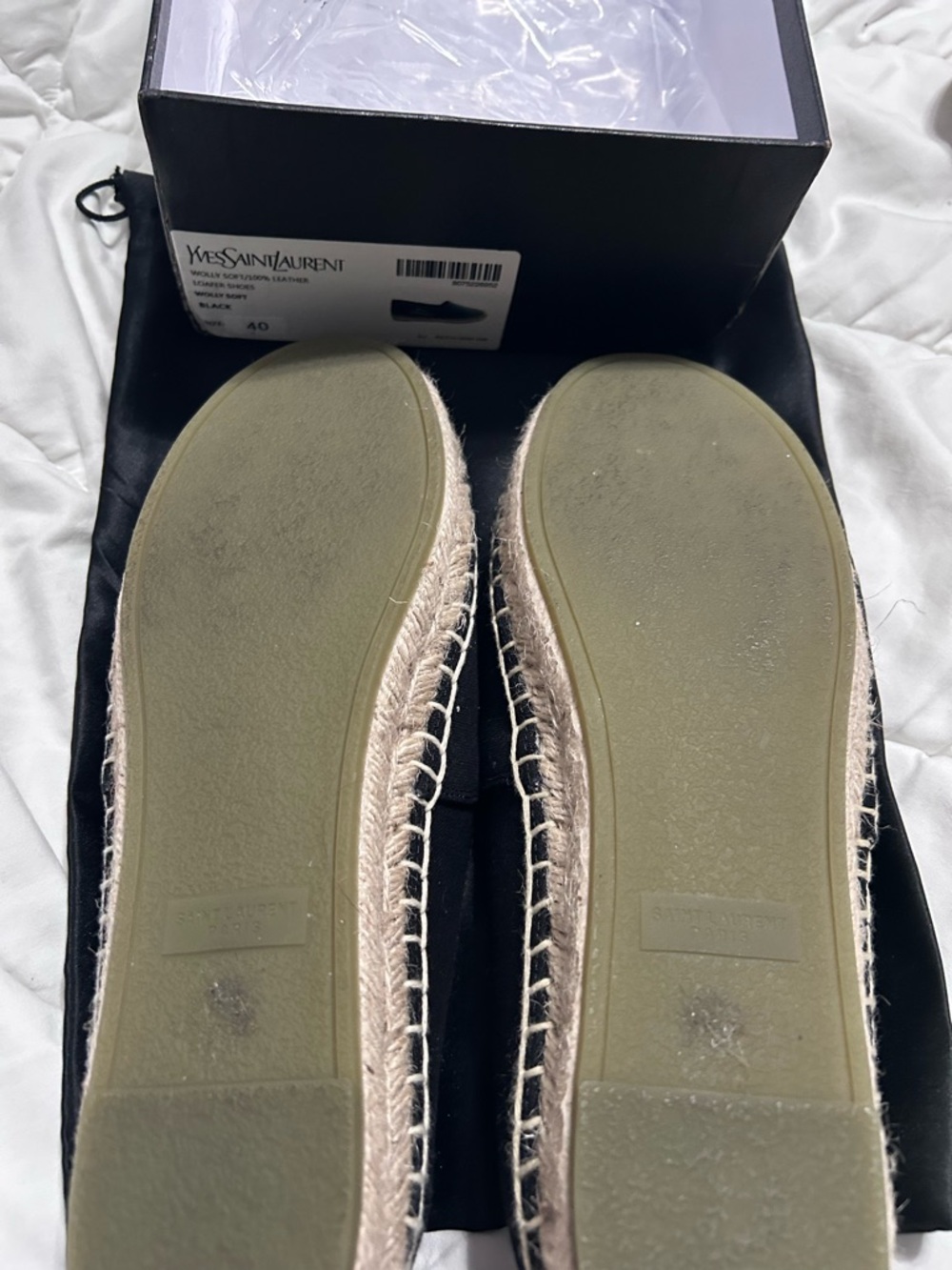 Yves Saint Laurent Black and Beige Espadrille Flats - Picture 4 of 4